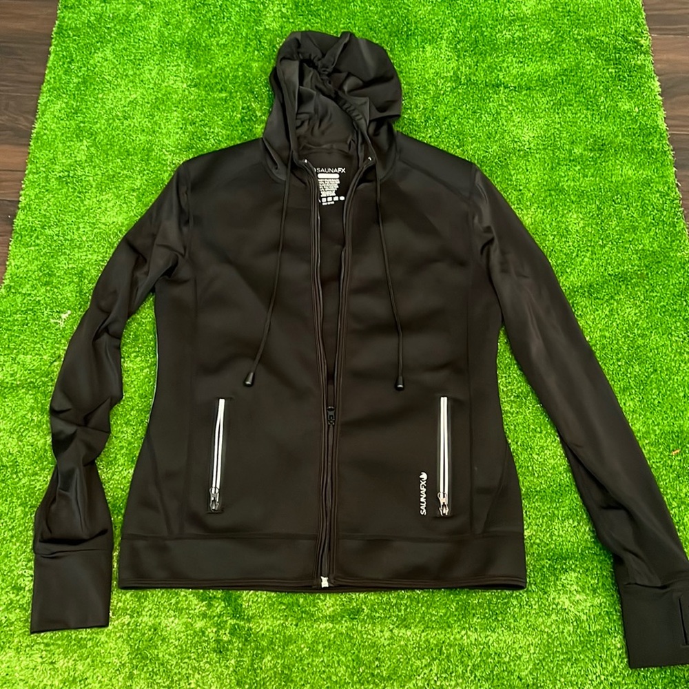 Ladies Black & Grey Lightweight Workout Jacket